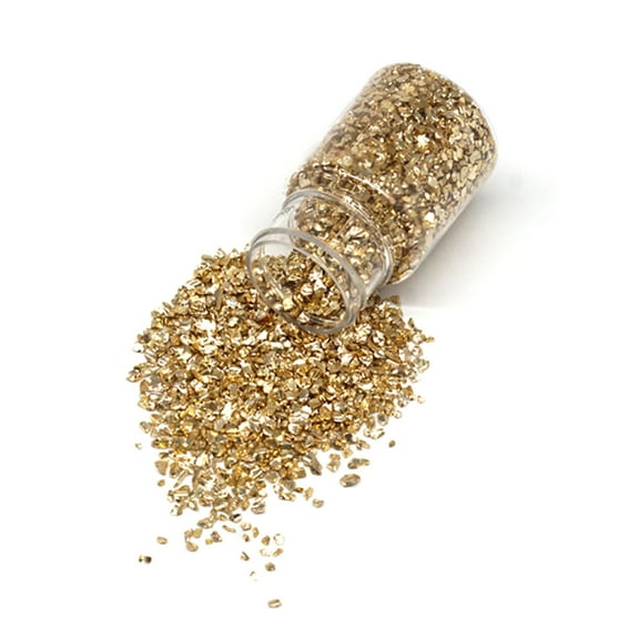 URTERYSER 35g/Bottle Metal Crushed Stones Metal Pieces Irregular Metal Chips for Jewelry Making Gold