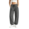 thumbnail image 6 of Jogger Sweatpants for Women Barrel Drawstring Loose Fit Track Pants Casual Elastic Waist Pants with Pockets Trendy Fall Outfits Lounge, 6 of 7