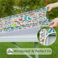 thumbnail image 6 of Colorful Sports Items Pattern Square Fitted Tablecloth with Elastic Edge,Square Table Cover,Washable Elastic Table Cover for Home Kitchen Party Decor 36"x36", 6 of 6