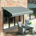 thumbnail image 4 of MCombo Patio Awning 10x8 Feet Fabric Replacement Sunshade Canopy for Retractable Awnings(Dark Green with White Stripes), 4 of 5