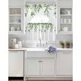 thumbnail image 3 of Spring Green Leaves Swag Kitchen Curtains Sets for Windows 24 Inch Length, Watercolor Eucalyptus&nbsp;Branches Short Window Curtain Panels Swags Valances and Tiers 3 Piece Set for Cafe/Dining Room, 3 of 5