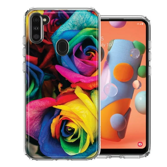 MUNDAZE For Samsung A11 Colorful Roses Design Double Layer Phone Case Cover