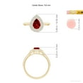 thumbnail image 5 of ANGARA Lab Grown Vintage Inspired Pear Ruby Double Halo Engagement Ring for Women in 14K Yellow Gold (Size-7x5mm) | July Birthstone, Anniversary, Jewelry Gift for Women | Lab-Grown Ruby Ring, 5 of 8