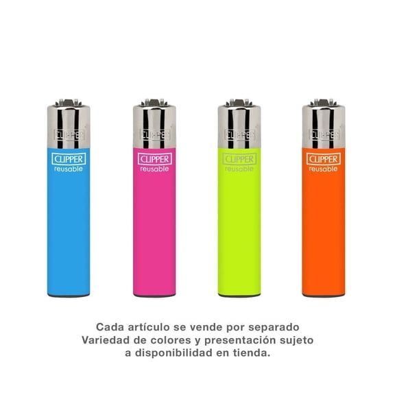 Encendedor Clipper recargable CP22 D12  varios colores 1 pza