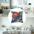 thumbnail image 5 of Fenyluxe Red and Blue Chinoiserie Floral Peony Sofa Pillow Cover Watercolor Navy Blue Red Flower Euro Sham Pillow Chinoiserie Chic Pillows Home Decorative Throw Pillow for Chair 2pcs White, 5 of 7