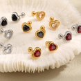 thumbnail image 4 of Cute Heart Shape Stud Earrings for Women Crystal Cubic Zirconia Cartilage Earrings Titanium Steel Hypoallergenic Heart Love Pierced Studs Jewelry, 4 of 5