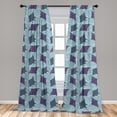 thumbnail image 4 of Ambesonne Nautical Curtains, Ocean Waves Stingrays Art, Pair of 28"x95", Pale Blue Grey and White, 4 of 4