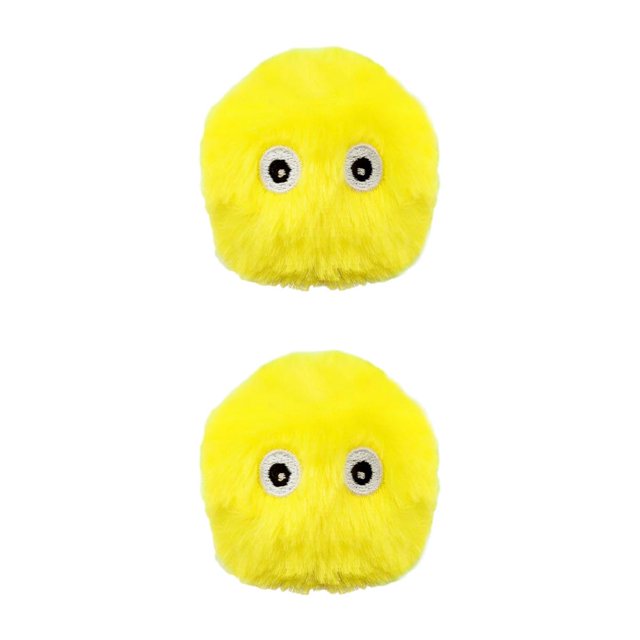 Destyer Cat Toys Balls Interactive Plush Toy For Interactive Playtime Interactive Plush Cat Balls Toys yellow 2Set