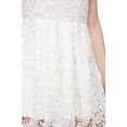 thumbnail image 4 of Women's White Lace Crochet Square Neck Cap Sleeve Sheath Dress, 4 of 4