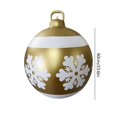 thumbnail image 2 of Bola de Navidad 60 cm inflable PVC resplandor decoración de fiesta de año nuevo (copos de nieve dorados) 2 piezas, 2 of 3