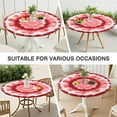 thumbnail image 7 of Red White Tie Dye Mandala Pattern Round Fitted Tablecloth with Elastic Edge,Dining Table Cover Waterproof,Outdoor Round Tablecloth for Camping,Dining,Indoor and Outdoor, 7 of 7