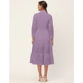 thumbnail image 4 of Moomaya Solid Tiered Dress For Women, Cotton Dress With Collar, 4 of 8