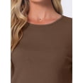 thumbnail image 4 of DARING DIVA Long Sleeve Crewneck Lounge Sets Contrast Color Trims S Brown, 4 of 6