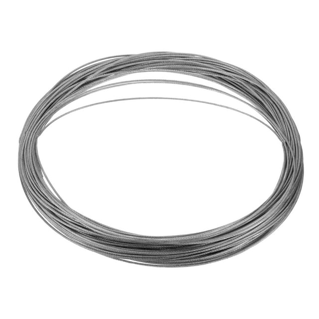 Unique Bargains 1/16" (1.5mm) 98ft 304 Stainless Steel Cable Wire Rope 7 x 7 Strands PVC Coated Aircraft Wire