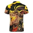 thumbnail image 5 of Psychedelic Pig Head Colorful Men Zipper T-shirt Summer Casual Short Sleeve T-shirt Top, 5 of 7