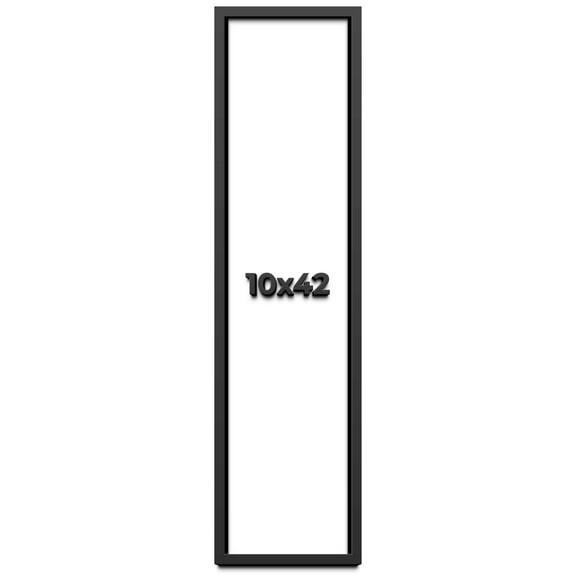 10x42 Shadow Box Frame Black | 1 inches Deep Real Wood Contemporary Shadowbox Display Frame | UV