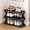 Black-3, variant on HDUTNGISN 3 Tier Foldable Bamboo Shoe Rack,Tool Free Setup Shoe Organizer, 20x10x15in Entryway Storage,Tawney