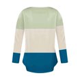 thumbnail image 4 of Busydd Womens Tops Fall Fashion Colorblock Patchwork Tee Tops Casual V Neck Long Sleeve Shirts for Women Pleated Loose Going Out Tops Comfy Versatile Button Up Blouses, 4 of 5