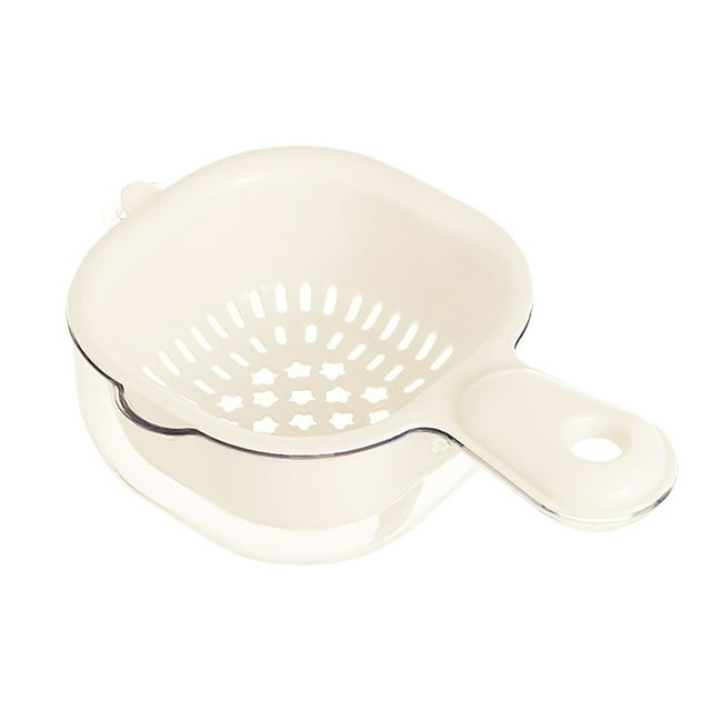 Double Layer Kitchen Draining With Handle Mini Fruit Strainer Bowl Vegetable Washer For Efficient Cleaning