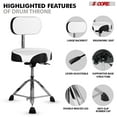 thumbnail image 5 of 5 Core Drum Throne w Backrest 4" Padded Stool Airlift 25" Adjustable Drummer Stool 441Lb Capacity, 5 of 12