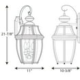 thumbnail image 3 of Progress Lighting New Haven 3-Light Outdoor Large Wall Lantern in Black with Clear Beveled Glass Shade, 3 of 7