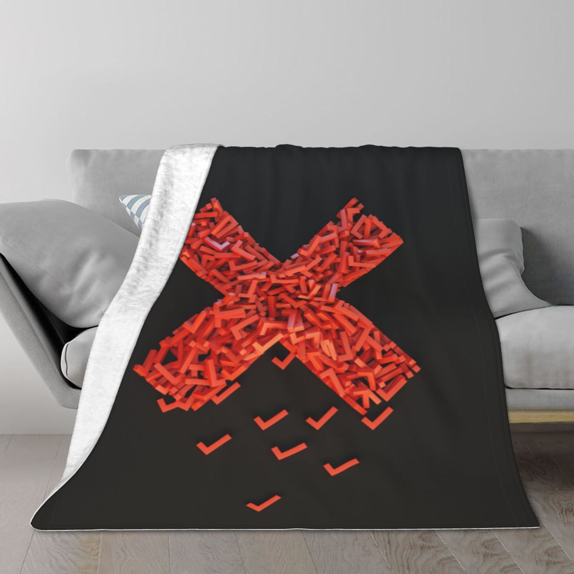 TEQUAN Double Layer Plush Bed Blanket, Paradox Error Symbols Pattern
