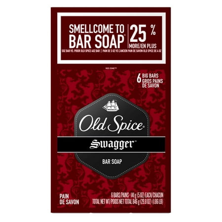 (2 pack) Old Spice Red Zone Swagger Scent Men's Bar Soap 6 Bar 5
