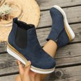 thumbnail image 5 of Willtoo Womens Chelsea Wedge Boots Elastic Platform Lug Sole Slip on Wedge Ankle Booties Casual Non Slip Fall Winter Walking Shoes, 5 of 5