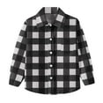 thumbnail image 2 of UQJfacai Boys Girls Plaid Shirt Casual Long Sleeve Button Down Shirts School Uniform Kids Fall Winter Cute Clothes with Pocket 6M-8Y, 2 of 7