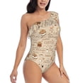 thumbnail image 3 of Haiem Coffee Time Women's One Piece Swimsuits Tummy Control One Shoulder Bathing Suits Ruffle Swimwear-XX-Large, 3 of 8