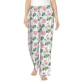 thumbnail image 2 of Lsque Lotus Flower Print Women's Pajama Pants, Lounge Pant - Comfortable Home Wear,Elastic Waistband, Stylish Design-X-Large, 2 of 9