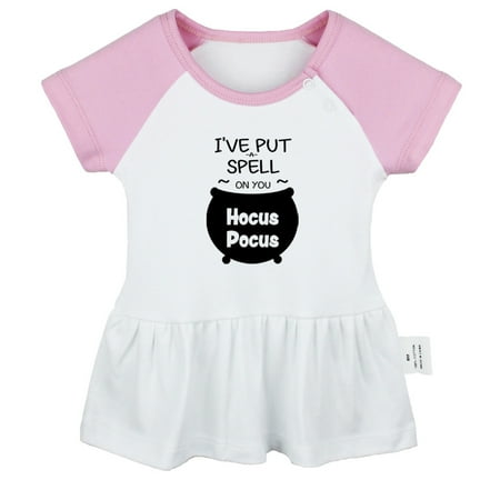 

I ve Put a Spell On You Hocus Pocus Funny Dresses For Baby Newborn Babies Skirts Infant Princess Dress 0-24M Kids Graphic Clothes (Pink Raglan Dresses 18-24 Months)