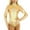 Gold, variant on Riforla Women Yoga Jumpsuits Shiny Metallic Leather Neck Long Sleeve Leotard Bodysuit Jumpsuits for Women XL