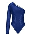 thumbnail image 4 of QATAINLAV Women's One Shoulder Sequin Bodysuits Sparkly Glitter Long Sleeve One Piece Tops 2025 Slim Jumpsuits for Wedding Guest Blue XXXL Mothers Day Gifts, 4 of 7