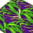 thumbnail image 3 of 3dRose, Floral abstract pattern of green grass stems on purple, Mardi Gras, 10x10 Wall Clock, 3 of 8