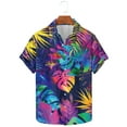 thumbnail image 5 of AHTJRT Men's Short Sleeve Button-Down Banana Leaf Textures Elegant Get-Togethers Multicolor 3XL, 5 of 5
