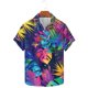 thumbnail image 5 of Camisas de Manga Larga para Hombres Moda Casual Floral Estampado Hawaiano Solapa Botón Superior, Ligero para Primavera Verano, 5 of 8