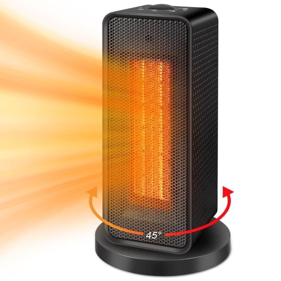 1200W Space Heater with Tip-Over Protection, Overheat Protection, Oscillating Heater - Quiet Operation (<45dB), Portable Heater with Even Heat Distribution - for Home, Office, Bedroom, Living Room