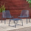 thumbnail image 3 of GDF Studio Douglas Outdoor Modern Metal 3 Piece Chat Set, Matte Navy Blue, 3 of 13