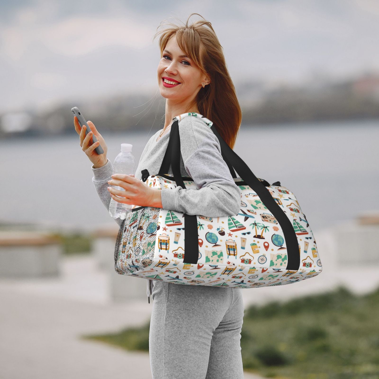 Fuzoiu Travel1 Print Travel Duffle Bag,Carry On Tote Bags,Duffel Bag,Sport Gym Bag, Hospital Bag for Labor and Delivery, Overnight Bag,Luggage Bag
