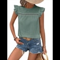 thumbnail image 2 of Top de Cuello Redondo y Mangas para Mujer, Verde , Talla L, 2 of 5