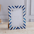 thumbnail image 2 of Handicrafts Home 5x7 Picture Frame, Blue Chevron Bone Inlay Photo Frame, Wall or Tabletop Picture Frame for Home Wall Decor, 2 of 6