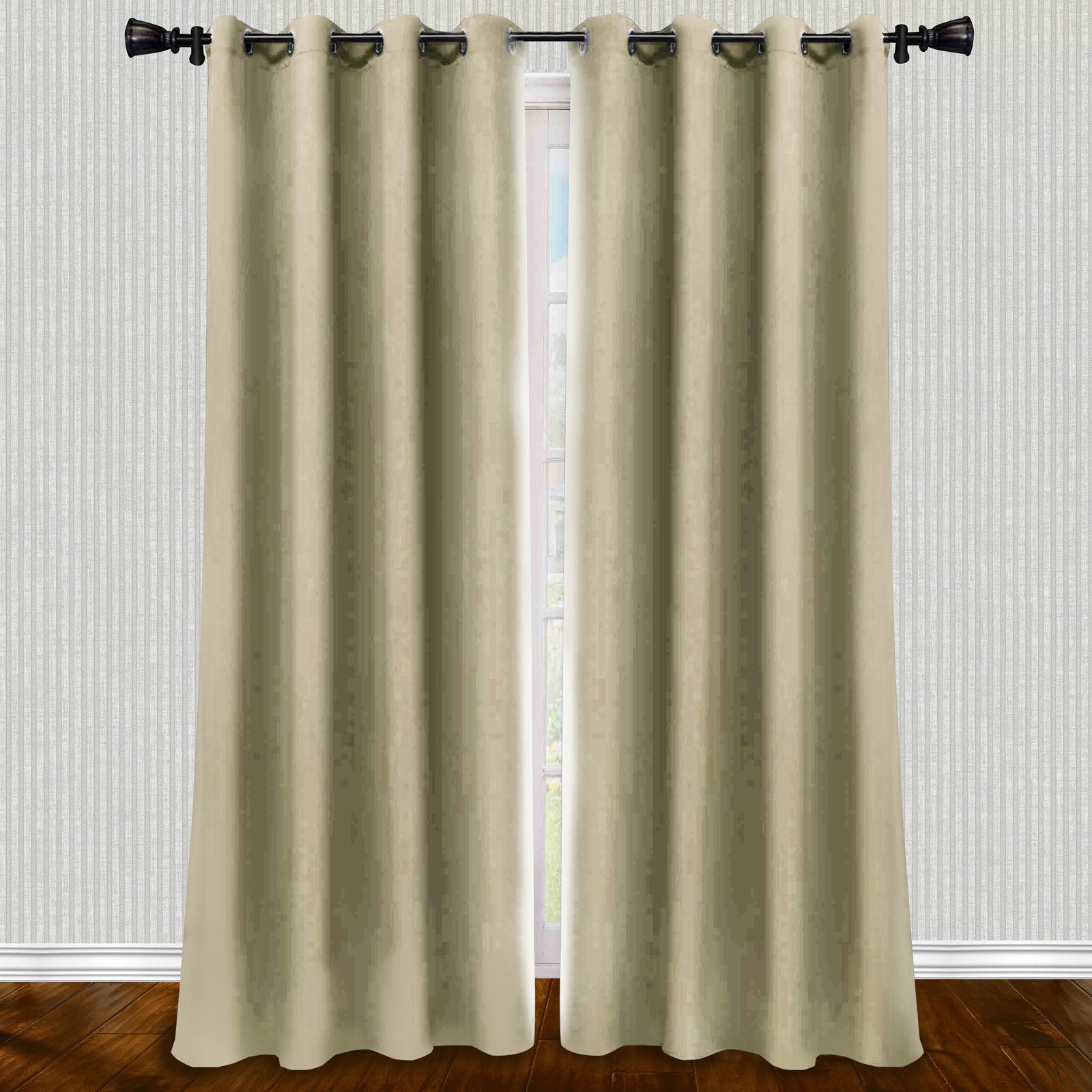 Safdie and Co Woven 2 Piece Blackout Curtain Panel Set