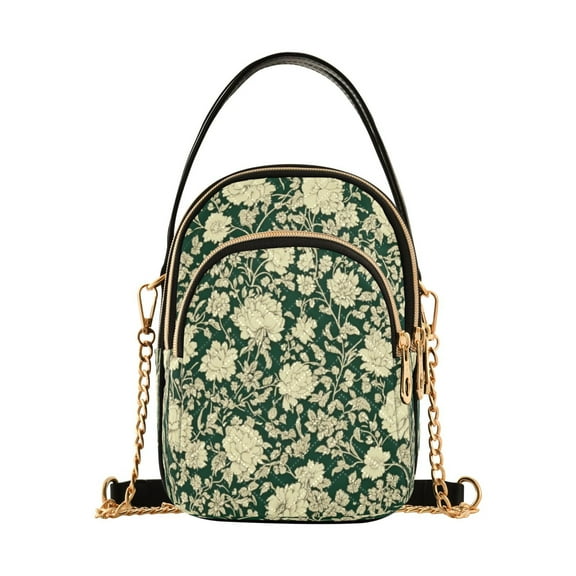 DIXRUYEE Cross Body Fashion Shoulder Waist Purse Bags Vintage Floral Elegance Pocket Handbags