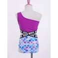 thumbnail image 4 of CHICTRY Girls One-Piece Swimwear Asymmetric Shoulder Straps Swimsuit Beachwear Colorful Fish Scales 16, 4 of 7