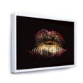 thumbnail image 2 of Designart Sexy Golden Metallized Female Lips IV FLOAT FRAME WALL ART, 2 of 4