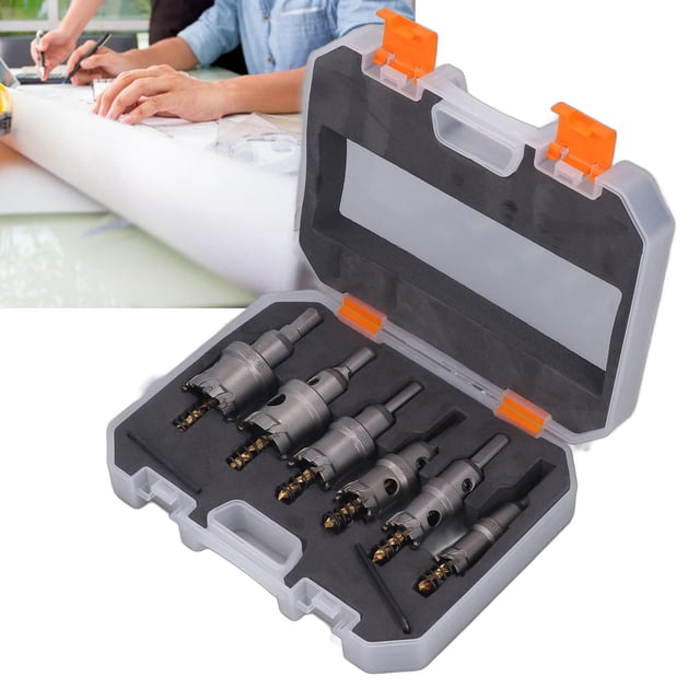 TCT Hole Saw Set, Wide Application Rust Metal Cutting Hole Saw 6PCS Set High Hardness For Cast Iron