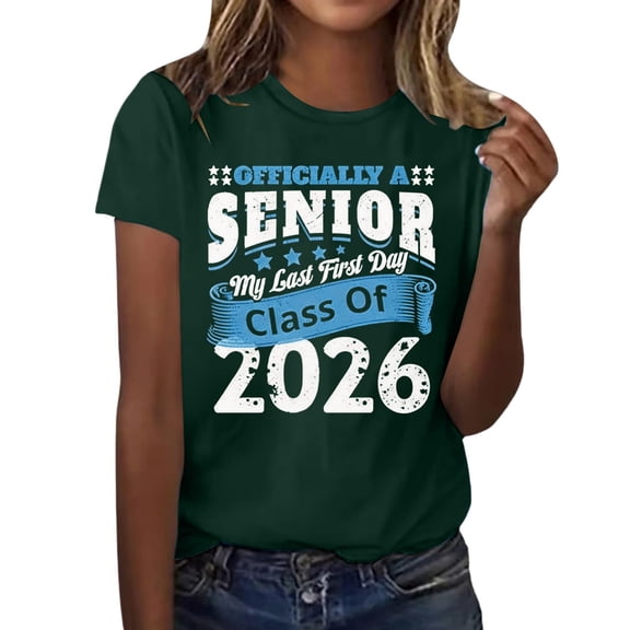 MEICHEN Graduation Gifts for Her: A Senior My Last First Day Class 2026 Back School Adult Lightweight T Shirt Womens Spring Summer Tops