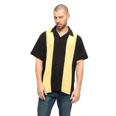 G-Style USA Men's Two Tone Retro Button Down Bowling Shirts