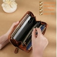 thumbnail image 2 of Personalized Name Customized Initials Wallet Women's RFID Blocking 100% Leather Large Capacity Zip Around Wallet Phone Holder Clutch Travel Purse Wristlet,Black, 2 of 9